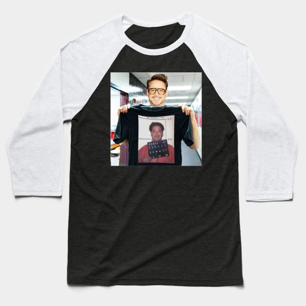 The same Robert Downey Jr pic photoshopped everywhere 2 Baseball T-Shirt by Lukasking Tees